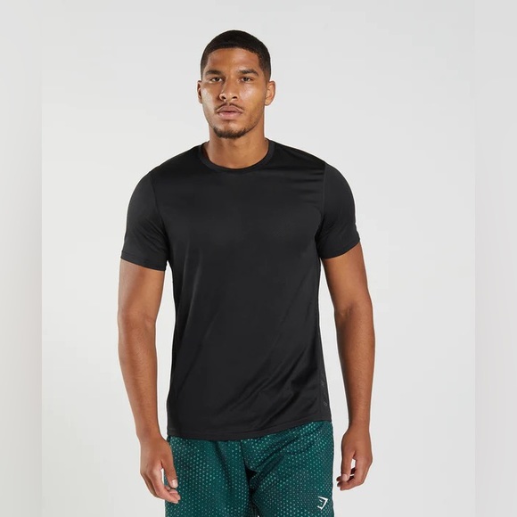 Gymshark Shirts Mens Gymshark Sport Dry Fit Striped Slim Fit Black